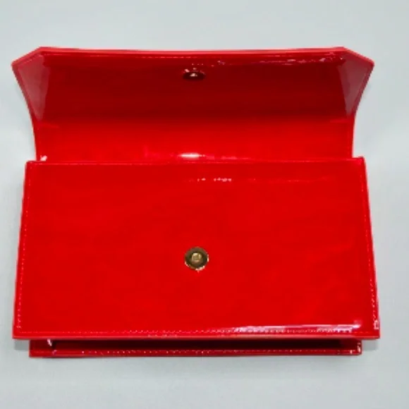 Christian Louboutin Red Patent Clutch with Chain Strap - Picture 6 of 10